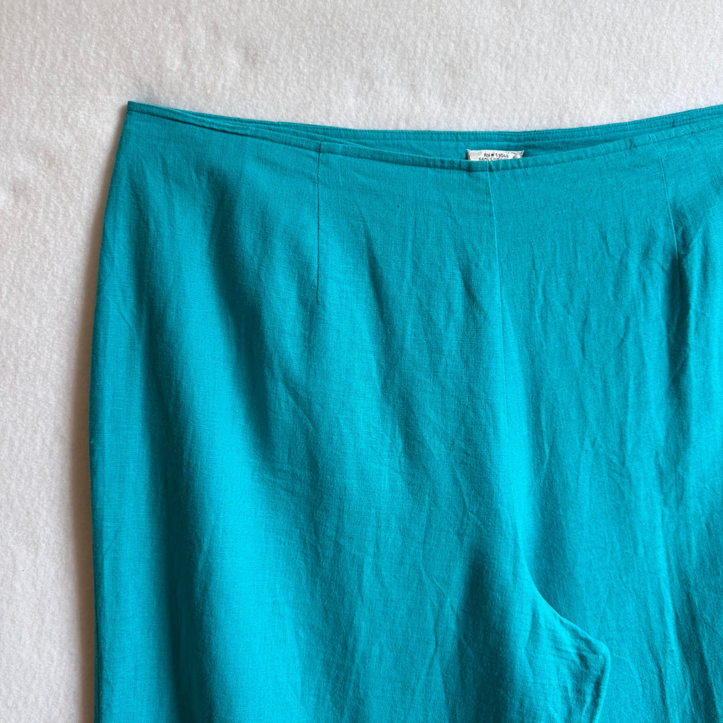 Teal linen pants - SZ 18