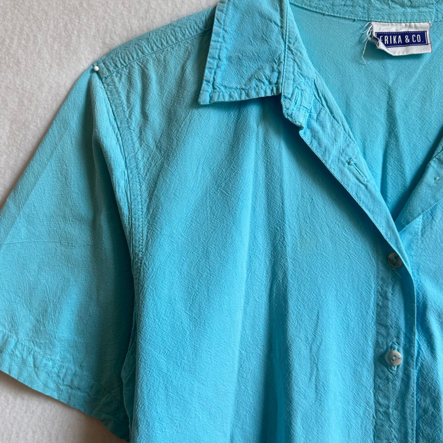 Blue cotton camp shirt - XL