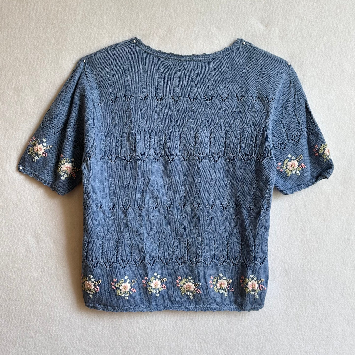 Blue knit top - Petite Med