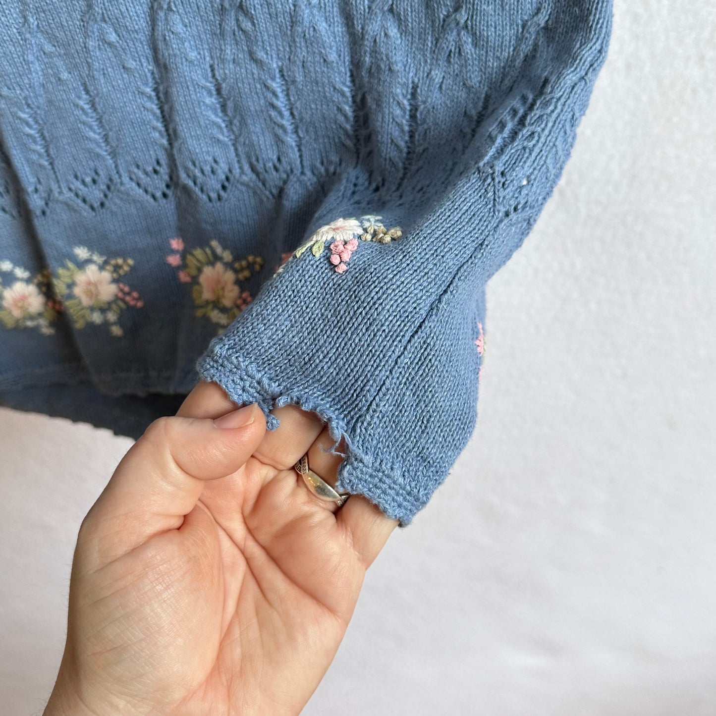 Blue knit top - Petite Med