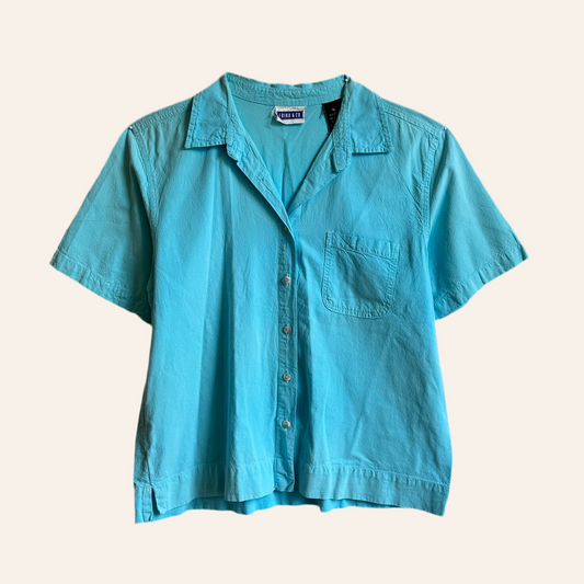 Blue cotton camp shirt - XL