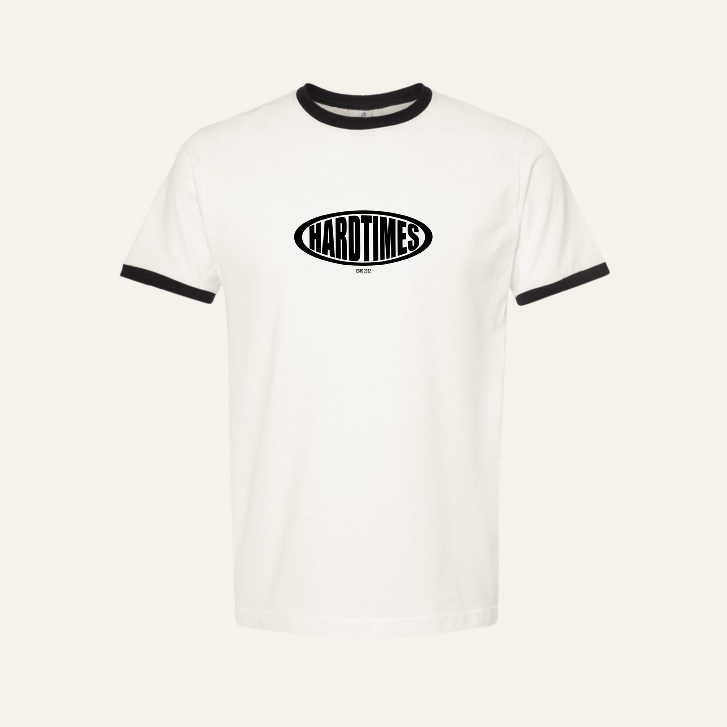 Hard Times Ringer Tee - White/Black