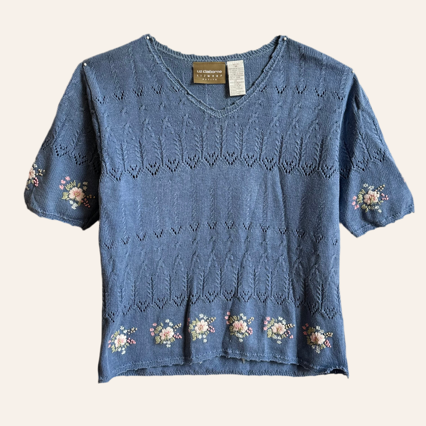 Blue knit top - Petite Med