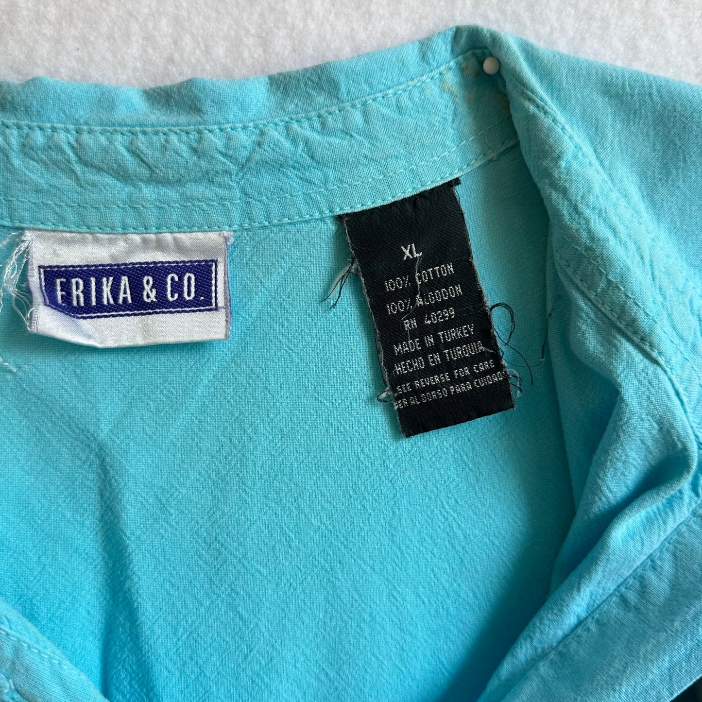 Blue cotton camp shirt - XL