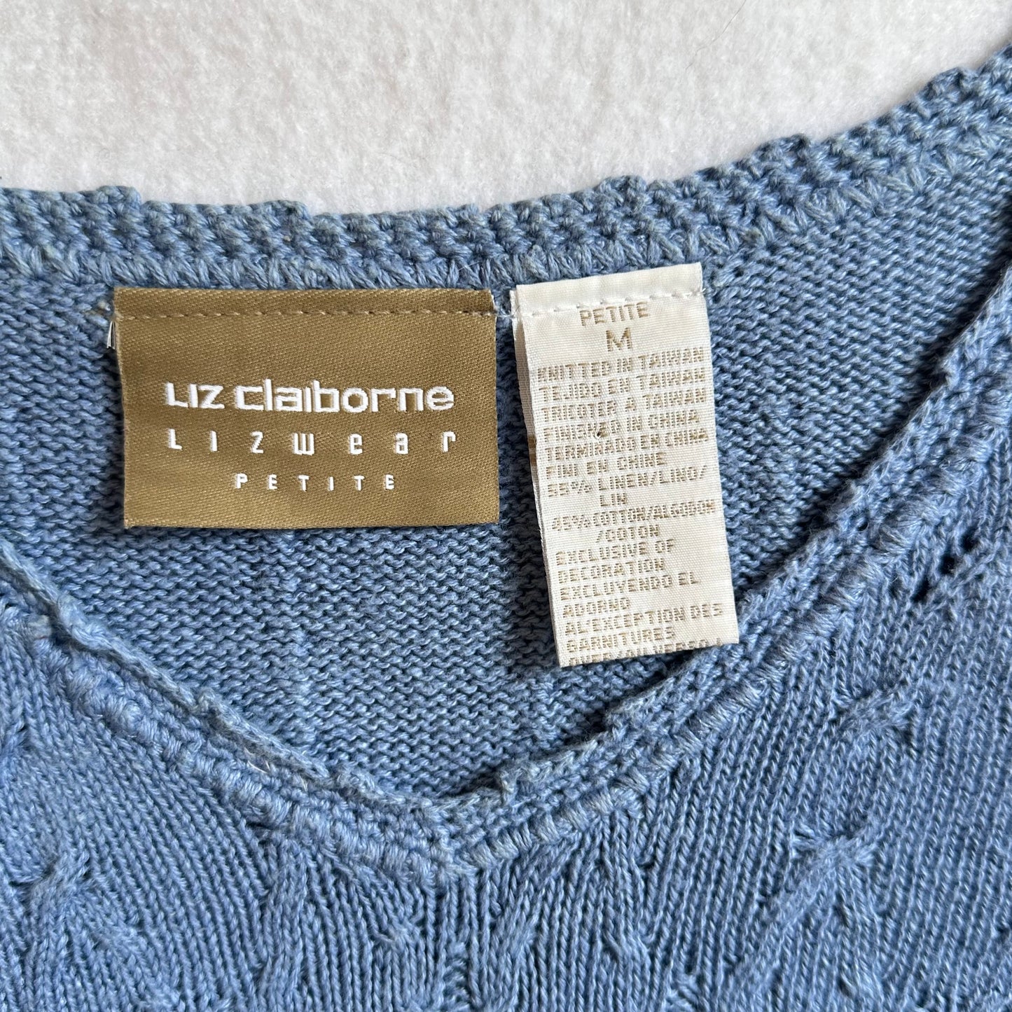 Blue knit top - Petite Med