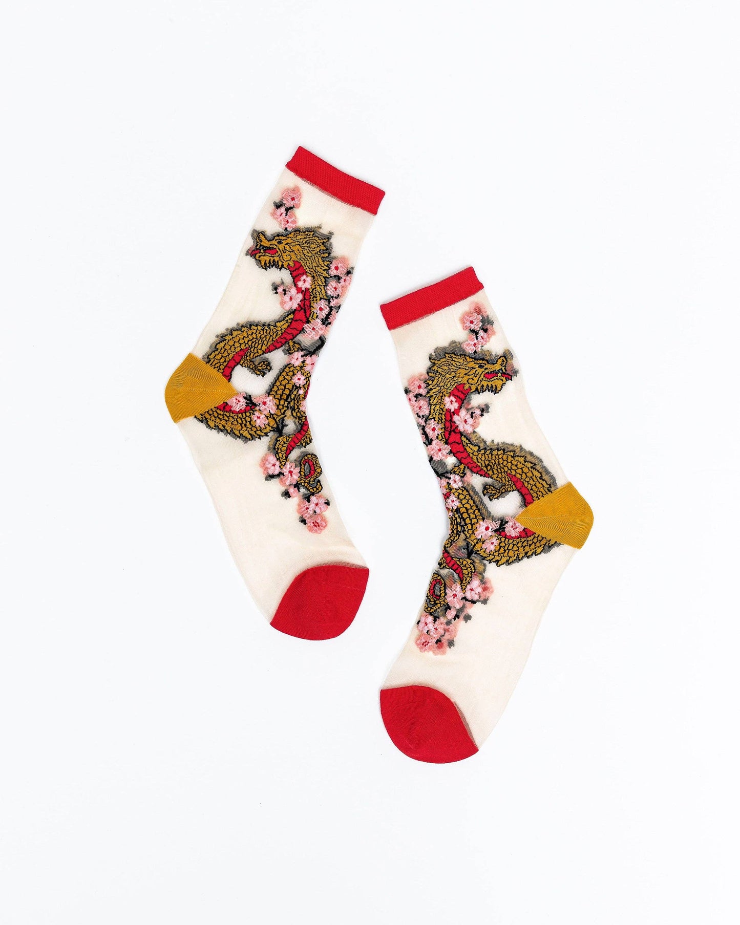 Year of the Dragon Sheer Crew Sock: Size I: Fits US W5.5-9.5