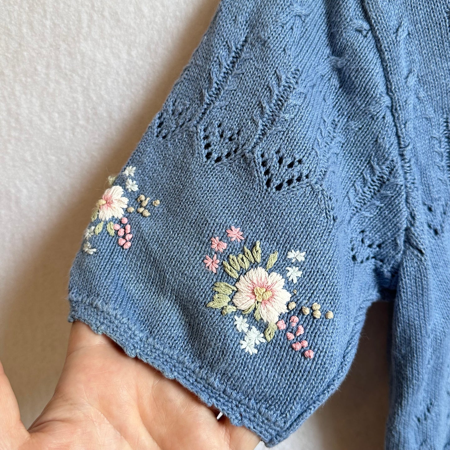Blue knit top - Petite Med