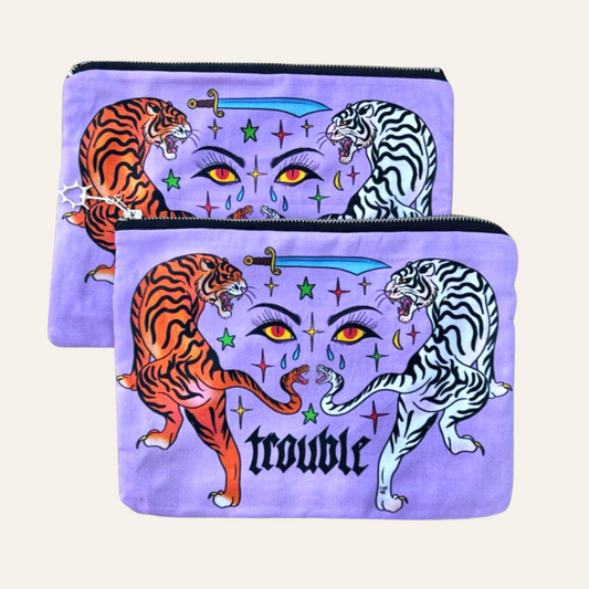 Trouble Tigers Zipper Bag